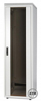 Шкаф напольный 24U (1163x600х600) стеклянная  дверь c металлическими вставками, ручка с замком ZPAS