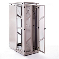 Шкаф Grey Premium 2, 42U, 2054x600x1200 мм, разборный серый двухдверный, с сетчатыми дверьми